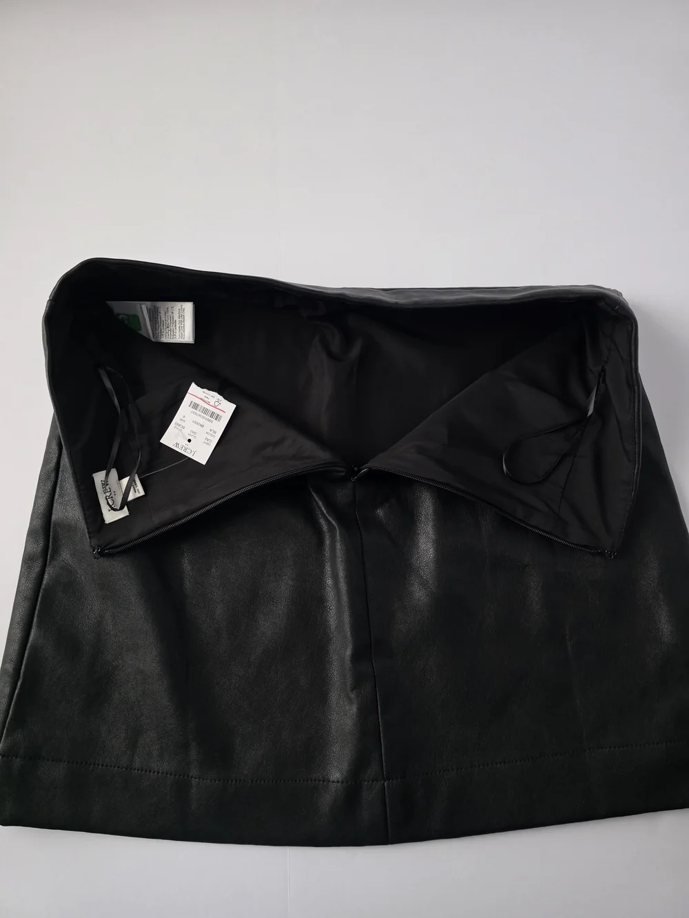 J. Crew Faux-leather A-line mini skirt Jcrew factory black Size 6